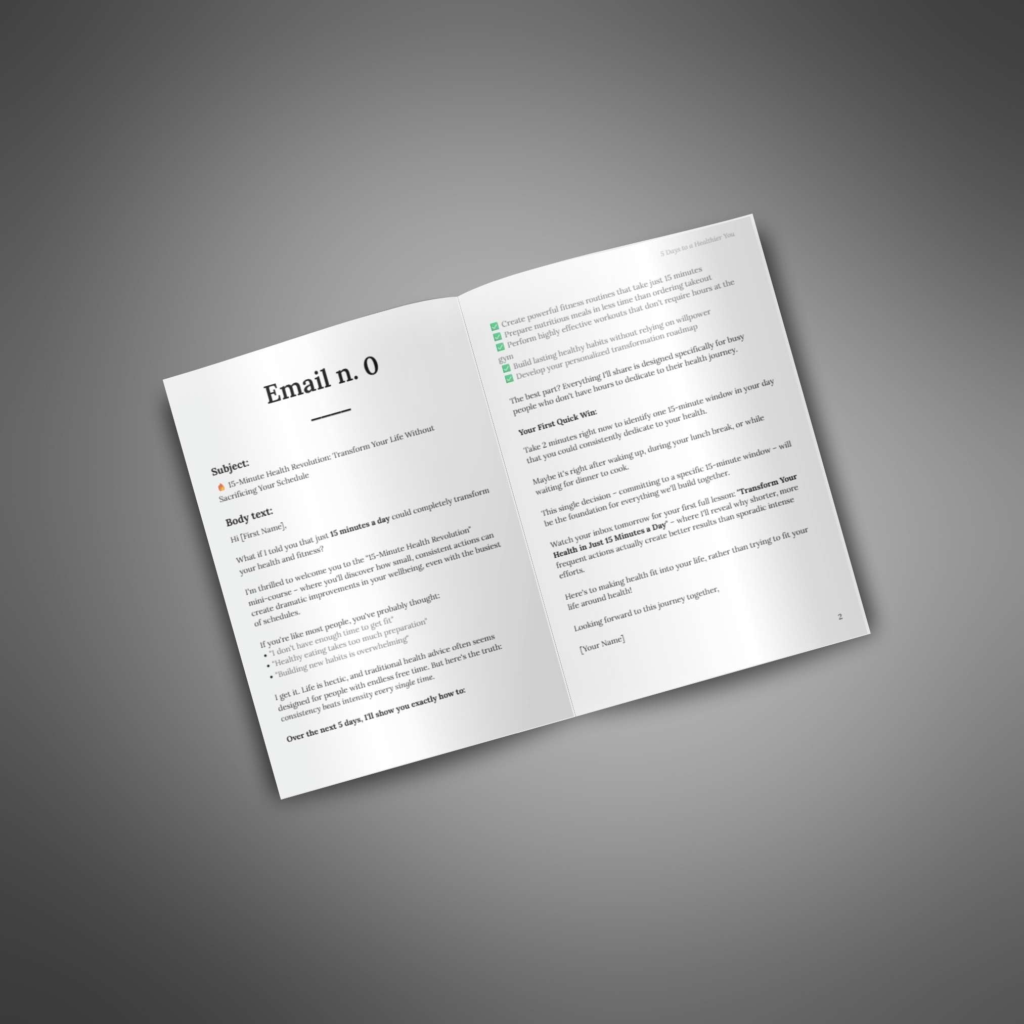 5 Days to a Healthier You (Instant Download) eBook